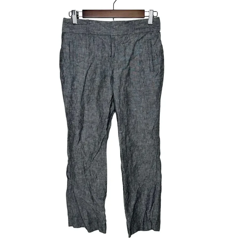 Banana Republic The Martin Fit Linen Dress Pants Gray Women’s‎ 2 Tailored Work